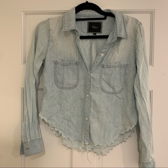 Rails Tops - Rails Distressed Denim Button Down